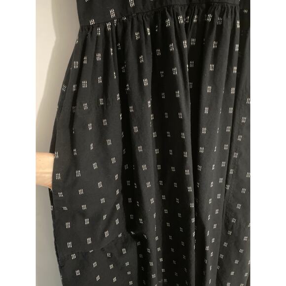 Madewell midi dress women’s size XXS black embroidered pockets peasant cottage - Picture 6 of 7